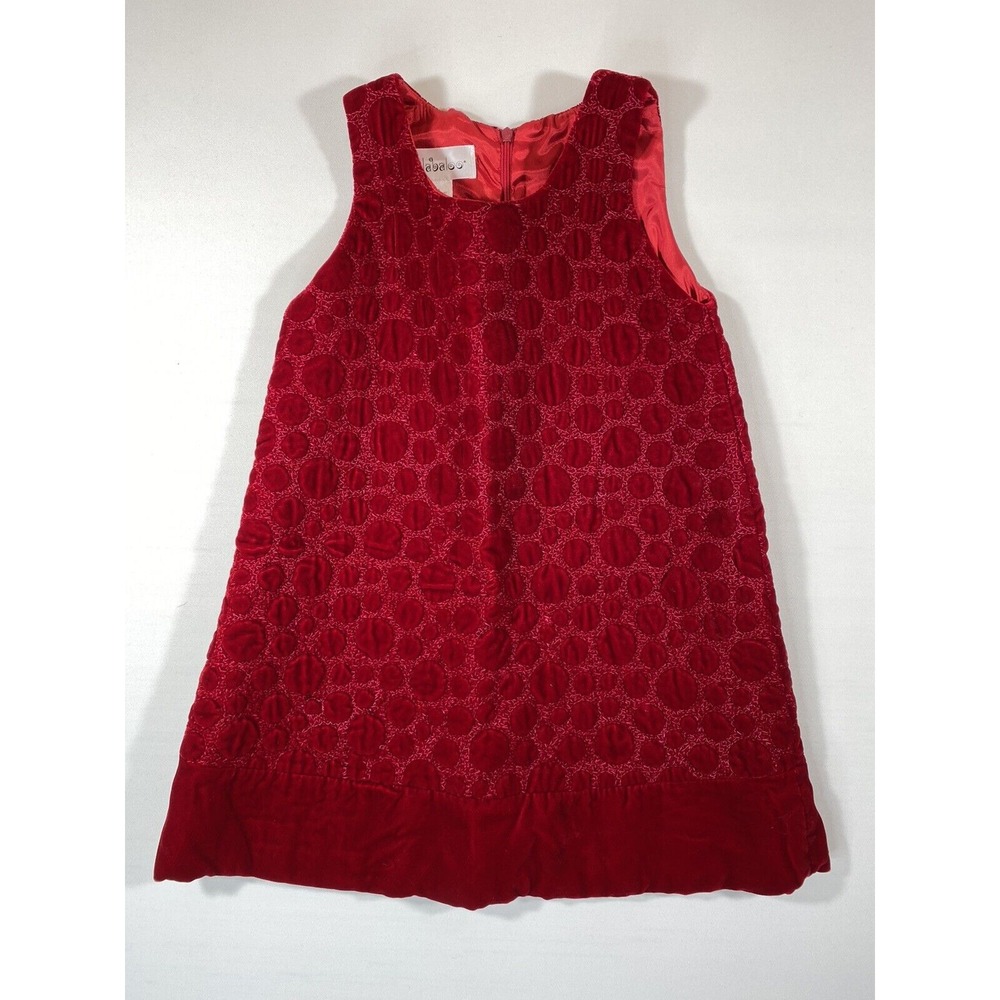 Halabaloo Velvet Party Dress Girls Size 6 Maroon Rayon Quilted Holiday Luxe